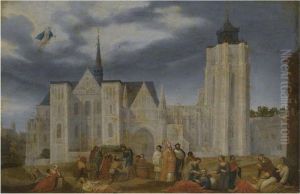 A Bishop Blessing The Sick Outside His Church