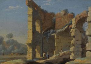 An Italianate Landscap by Herman Van Swanevelt