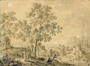 Deux Personnages Dans Un Paysage