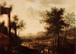 Paesaggio Con Rovine Di Un Tempio
