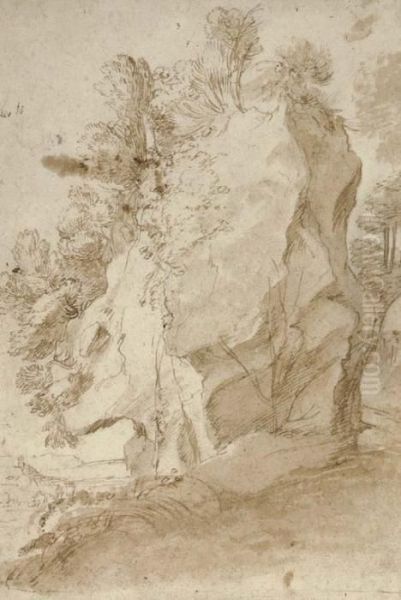 A Rocky Outcrop, An Extensive Landscape Glimpsed Beyond - view 1