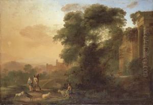 An Italianate Landscape by Herman Van Swanevelt