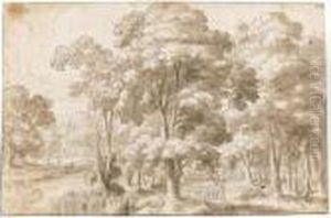 Diana And A Nymph Hunting In A Forest Glade