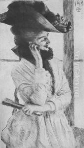 À la fenêtre (By the Window) by James Jacques Joseph Tissot