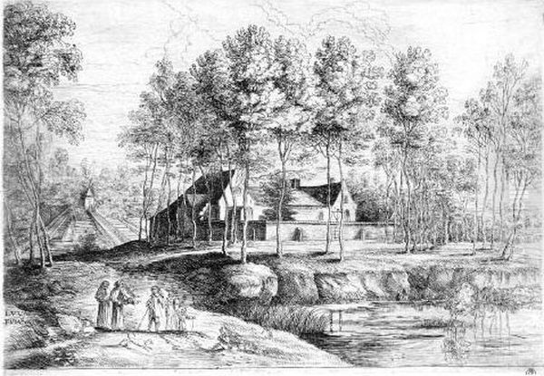 Radierung Auf Feinstrukturiertem Butten Mit Wasserzeichen - view 1