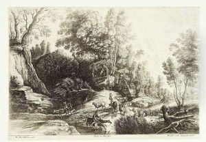 The Drove At The Watering Place. Etching, Ca. 1640 After Peter Paul Rubens. State Iv by Lucas Van Uden