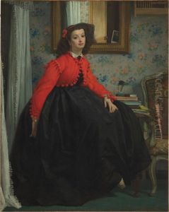 Portrait of Mademoiselle L.L. (Young Woman in a Red Jacket) 1864 by James Jacques Joseph Tissot