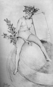 Deuxième frontispiece (Assise sur le globe) (Second Frontispiece (Sitting on the Globe))