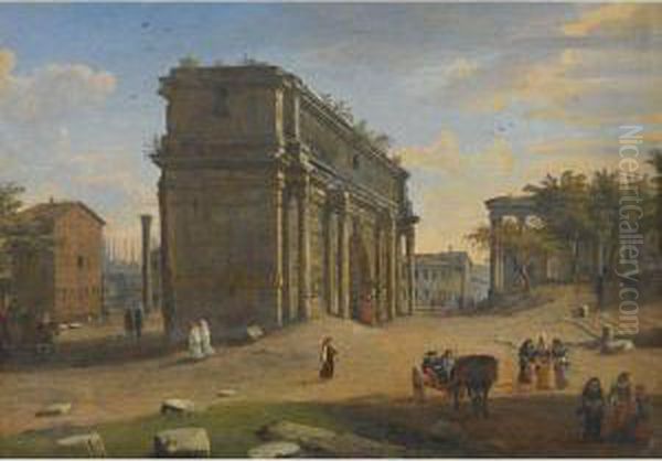 View Of The Campo Vaccino With The Arch Of Septimius Severus - view 1