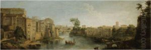 Rome, A View Of The River Tiber And The Ponte Sisto by (circle of) Wittel, Gaspar van (Vanvitelli)