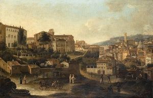 A View Of Rome From The Monti Looking West