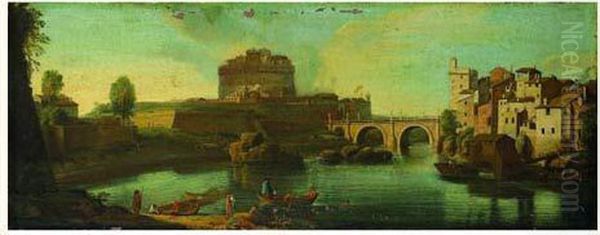 Rome : Vue Du Chateau Saint-ange Et Du Pont Saint-ange - view 1