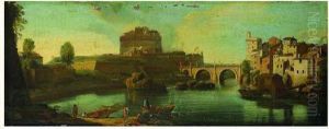 Rome : Vue Du Chateau Saint-ange Et Du Pont Saint-ange
