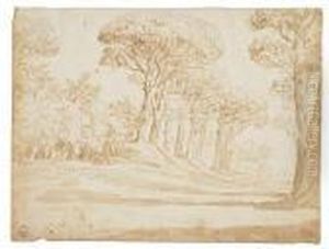 A Wooded Landscape With Rolling Hills by (circle of) Wittel, Gaspar van (Vanvitelli)