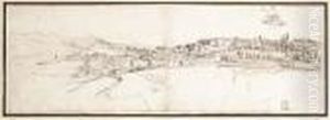 View Of Urbino From San Donato, With A Subsidiary Study Of The Domeof The Cathedral