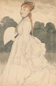Madame Eugene Grieg en promenade by James Jacques Joseph Tissot