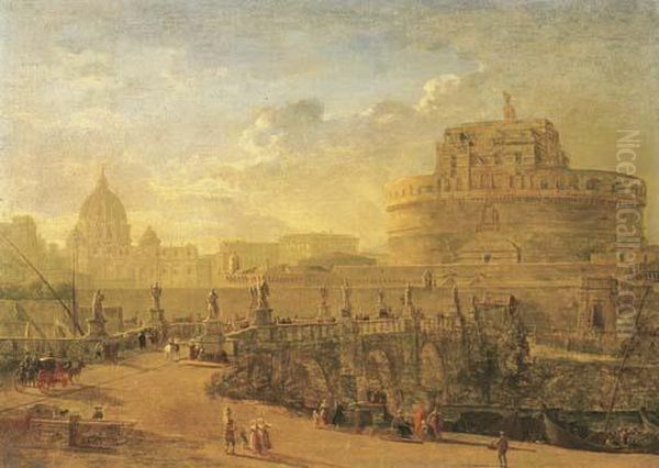 Rome, With The Ponte Sant'angelo, The Castel Sant'angelo And Saint Peter's Beyond - view 1