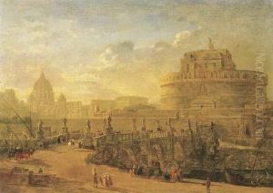 Rome, With The Ponte Sant'angelo, The Castel Sant'angelo And Saint Peter's Beyond by (circle of) Wittel, Gaspar van (Vanvitelli)