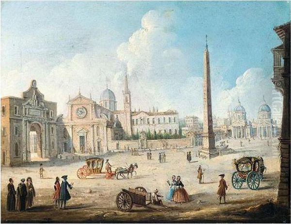 Rome, A View Of The Piazza Del Popolo, Taken From The South - view 1