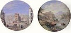 - Naples, Mergellina : La Tour De Chiara Et La Grotte De Pozzuoli by (circle of) Wittel, Gaspar van (Vanvitelli)