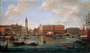 Venice, A View Of The Molo From
The Bacino Di San Marco Looking North Towards The Piazzetta And The
Palazzo Ducale by (circle of) Wittel, Gaspar van (Vanvitelli)