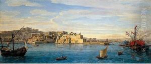 A Prospect Of Naples From The Sea, Looking North East Towards The Castel Dell'ovo by (circle of) Wittel, Gaspar van (Vanvitelli)