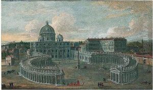 Rome, A View Of The Piazza San Pietro by (circle of) Wittel, Gaspar van (Vanvitelli)