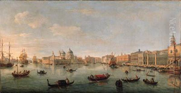 The Bacino Di San Marco, Venice,
Looking West Towards The Mouth Ofthe Grand Canal, The Doge's Palace,
The Piazzetta, And Theredentore, With The Bucintoro And Other Shipping - view 1
