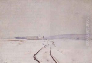 Along The River Winter by John Henry Twachtman