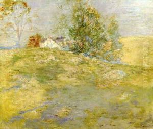 Artists Home In Autumn Greenwich Connecticut by John Henry Twachtman