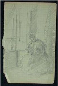 Prete Seduto Che Legge by Scipione Vannutelli