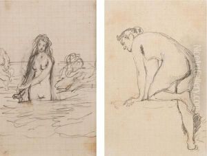 Figura Femminile Nuda Di Spalle; Ninfa Al Bagno