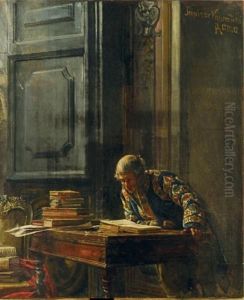 Chamberlain In His Library by Scipione Vannutelli