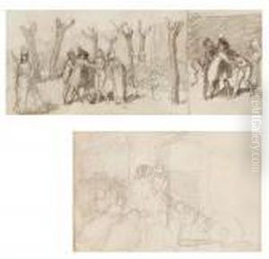 Due Scene Con Figure E Diavolo Faust by Scipione Vannutelli