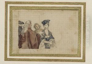 Figure In Costume Settecentesco by Scipione Vannutelli