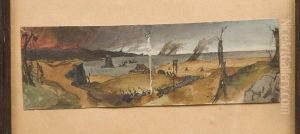 Paesaggio Dopo Una Battaglia Con Scena Di Impiccagione by Scipione Vannutelli