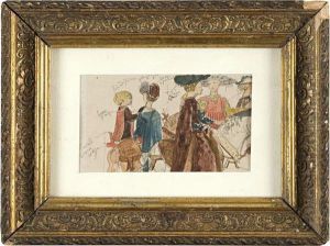 Figure In Costume Rinascimentale by Scipione Vannutelli