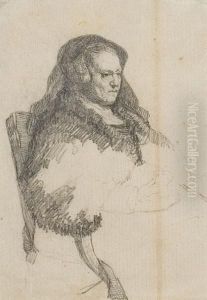 La Madre Dell'artista, Da Rembrandt by Scipione Vannutelli