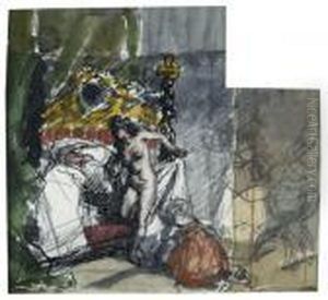 Nudo Di Donna In Alcova by Scipione Vannutelli