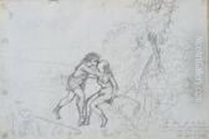 Scena Di Bacio Fra I Pampini by Scipione Vannutelli