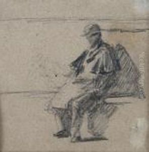 Uomo Seduto Con Mantellina by Scipione Vannutelli