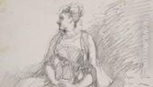 Figura Femminile Con Libro by Scipione Vannutelli