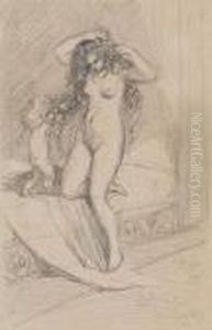 Fanciulla Nuda Che Si Pettina Con Amorino Fanciulla Nuda Che Si Pettina Con Amorino