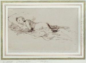 Studio Di Donna Sdraiata by Scipione Vannutelli