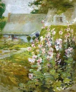 Hollyhocks2 by John Henry Twachtman
