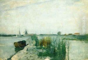 Scene Along A Dutch River by John Henry Twachtman