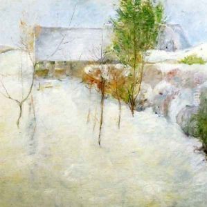 House In Snow by John Henry Twachtman