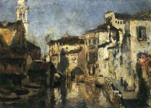 San Trovaso Square Venice by John Henry Twachtman