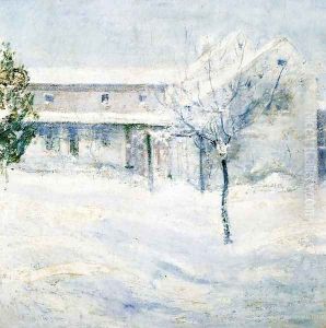 Old Holley House Cos Cob by John Henry Twachtman