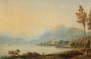 Lakeside Shore With Mountains Beyond
